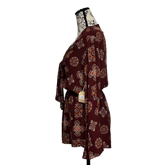 Taylor And Sage Paisley Romper Tie Front Boho Hippie Festival Medallion S - Picture 4 of 10